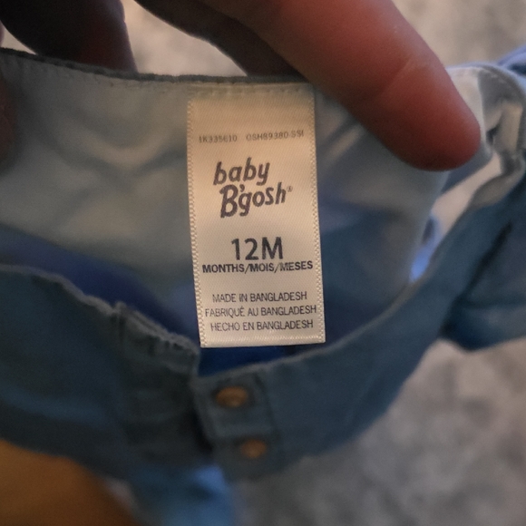 Charming Kids Blue Overalls with Ruffle Detail - Picture 4 of 4